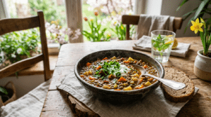 Sytý mírně kořeněný čočkový guláš šetří váš rozpočet